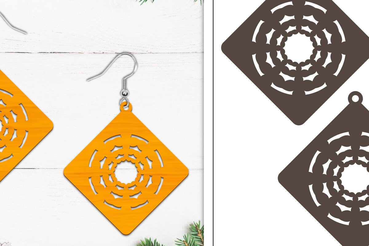 Intra απο ξύλο plywood 3mm-4mm πάχος 20 Σκουλαρίκια Mandala Σχεδιασμός Δίασταση 3x3 cm INTRAFABR-103836222 - Image 4