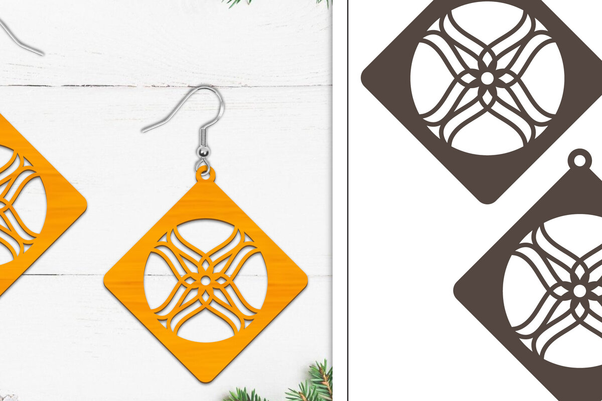 Intra απο ξύλο plywood 3mm-4mm πάχος 20 Σκουλαρίκια Mandala Σχεδιασμός Δίασταση 3x3 cm INTRAFABR-103836222 - Image 5