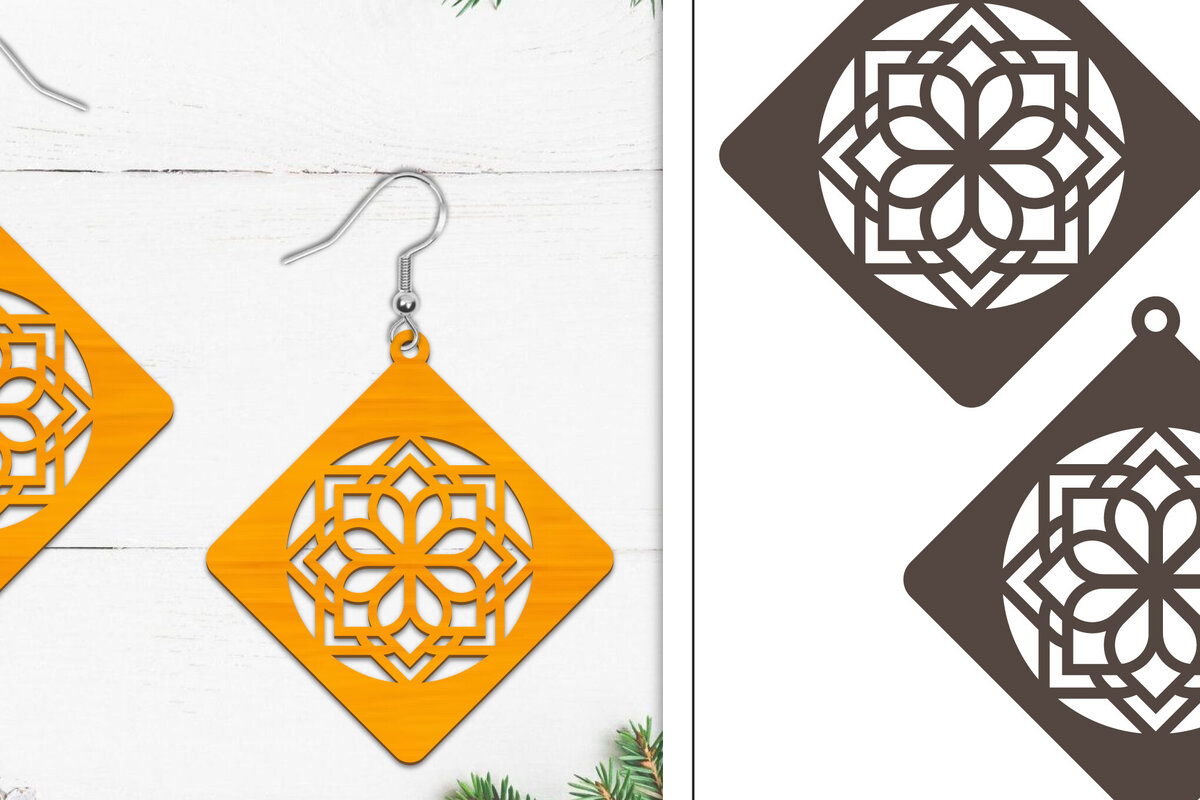 Intra απο ξύλο plywood 3mm-4mm πάχος 20 Σκουλαρίκια Mandala Σχεδιασμός Δίασταση 3x3 cm INTRAFABR-103836222 - Image 7