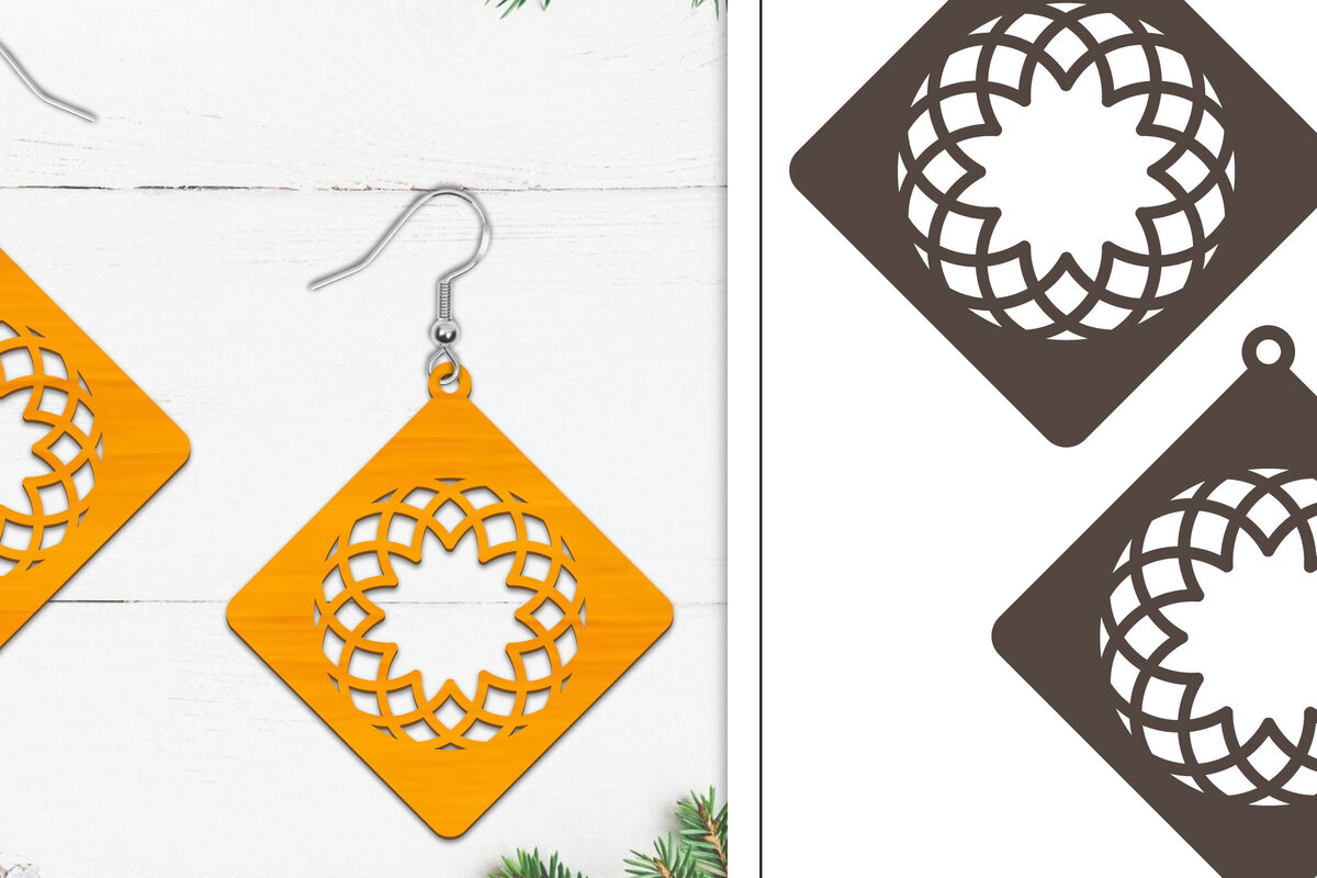 Intra απο ξύλο plywood 3mm-4mm πάχος 20 Σκουλαρίκια Mandala Σχεδιασμός Δίασταση 3x3 cm INTRAFABR-103836222 - Image 8