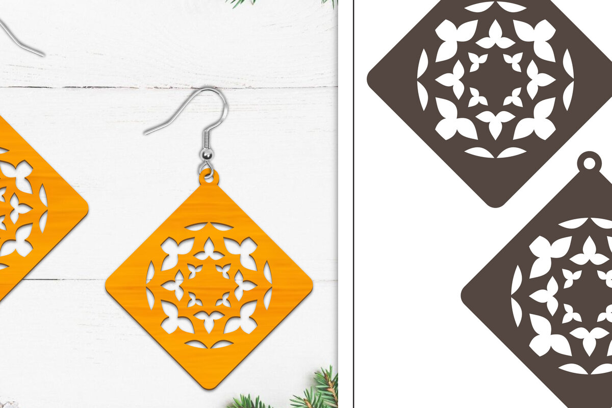Intra απο ξύλο plywood 3mm-4mm πάχος 20 Σκουλαρίκια Mandala Σχεδιασμός Δίασταση 3x3 cm INTRAFABR-103836222 - Image 14