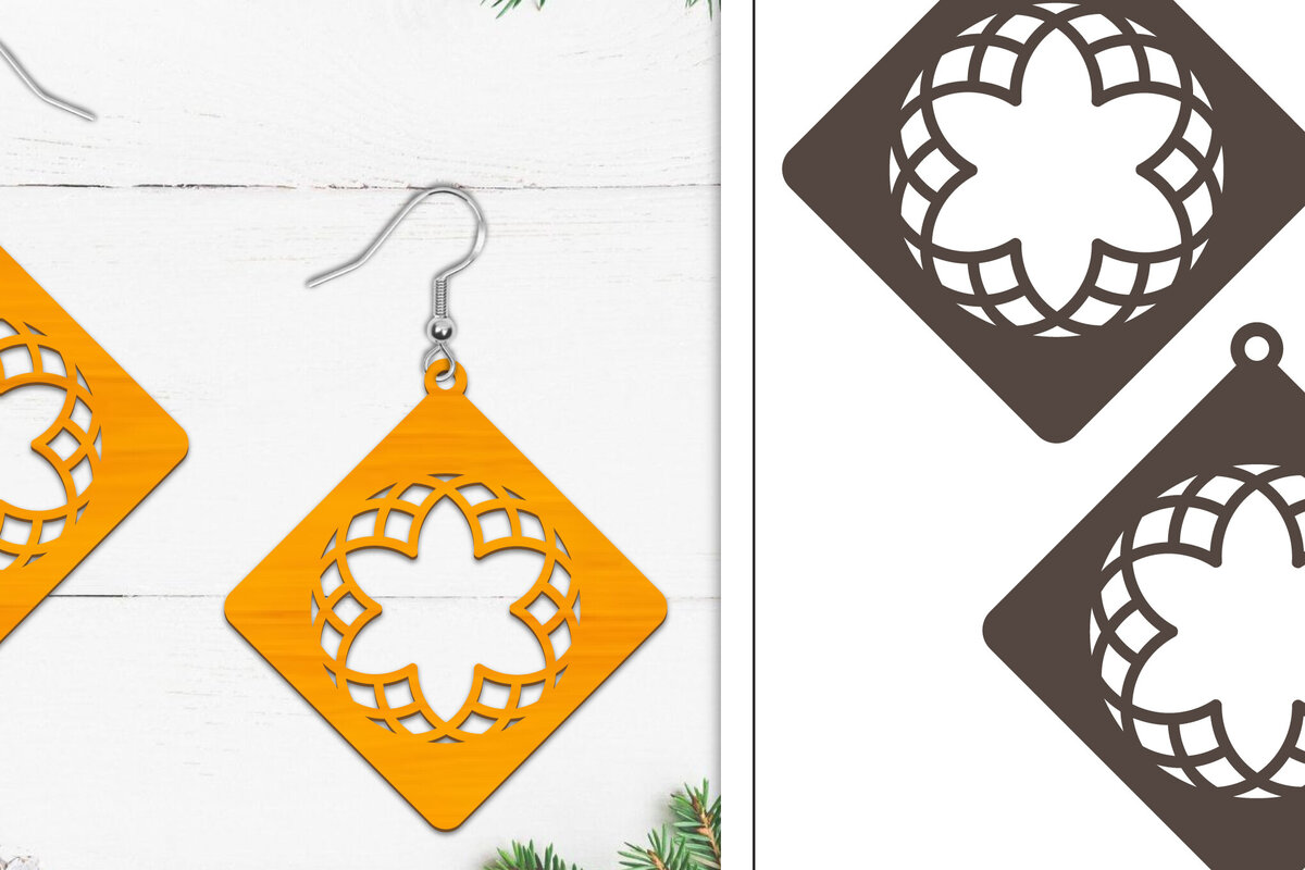 Intra απο ξύλο plywood 3mm-4mm πάχος 20 Σκουλαρίκια Mandala Σχεδιασμός Δίασταση 3x3 cm INTRAFABR-103836222 - Image 15