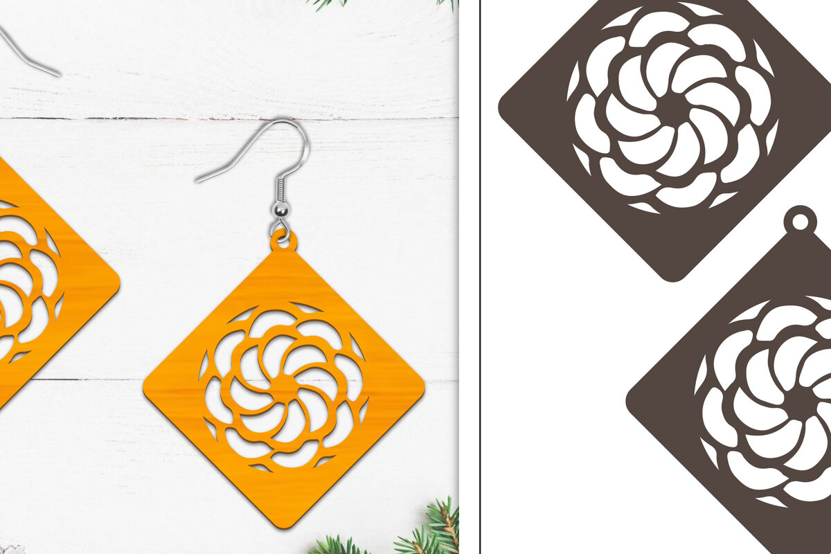 Intra απο ξύλο plywood 3mm-4mm πάχος 20 Σκουλαρίκια Mandala Σχεδιασμός Δίασταση 3x3 cm INTRAFABR-103836222 - Image 19