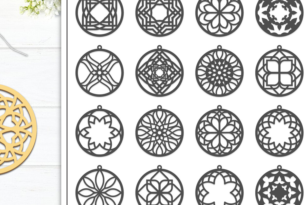 Intra απο ξύλο plywood 3mm-4mm πάχος 20 Σκουλαρίκια Mandala Σχεδιασμός Δίασταση 3x3 cm INTRAFABR-102952770