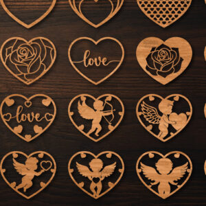 Intra απο ξύλο plywood 3mm-4mm πάχος 20 Hearts , Valentine Δίασταση 15x15 cm INTRAFABR-113839328