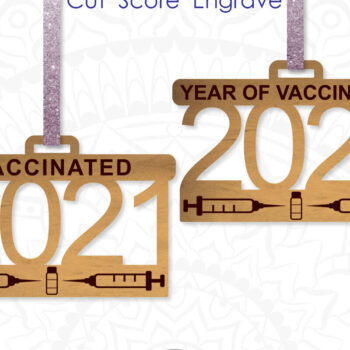 Intra απο ξύλο plywood 3mm-4mm πάχος 2021 Vaccine Ornament Δίασταση 8x8 cm INTRAFABR-12132556 - Image 1