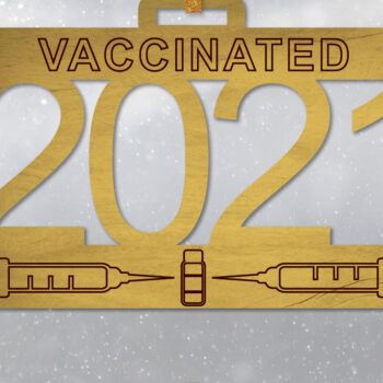 Intra απο ξύλο plywood 3mm-4mm πάχος 2021 Vaccine Ornament Δίασταση 8x8 cm INTRAFABR-12132556 - Image 3