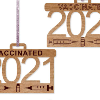 Intra απο ξύλο plywood 3mm-4mm πάχος 2021 Vaccine Ornament Δίασταση 8x8 cm INTRAFABR-12132556 - Image 4