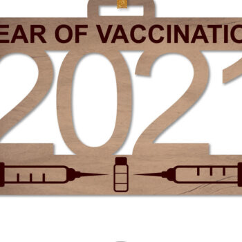 Intra απο ξύλο plywood 3mm-4mm πάχος 2021 Vaccine Ornament Δίασταση 8x8 cm INTRAFABR-12132556 - Image 7