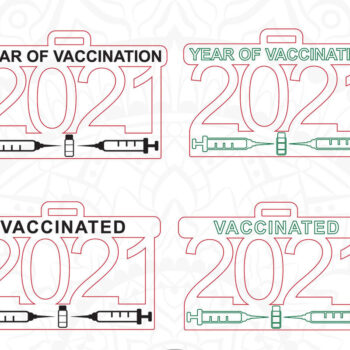 Intra απο ξύλο plywood 3mm-4mm πάχος 2021 Vaccine Ornament Δίασταση 8x8 cm INTRAFABR-12132556 - Image 8