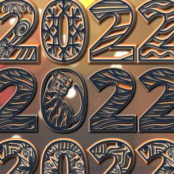 Intra απο ξύλο plywood 3mm-4mm πάχος αρχείου Cut Layer New Year 2022 Δίασταση 15x15 cm INTRAFABR-21624474 - Image 1