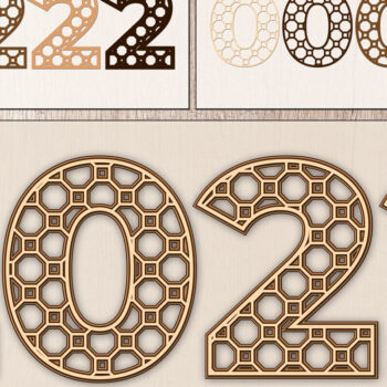 Intra απο ξύλο plywood 3mm-4mm πάχος Πρωτοχρονιάτικο κομμένο 2022 Δίασταση 15x15 cm INTRAFABR-21932035 - Image 1