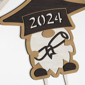 Intra απο ξύλο plywood 3mm-4mm πάχος Διακοσμητικό πρότυπο αποφοίτησης 2024 Δίασταση 30x20 cm INTRAFABR-93344706 - Image 1