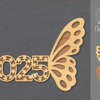 Intra απο ξύλο plywood 3mm-4mm πάχος 2025 Διακόσμηση κοπής με λέιζερ πεταλούδας 1 Δίασταση 15x15 cm INTRAFABR-112765422 - Image 1