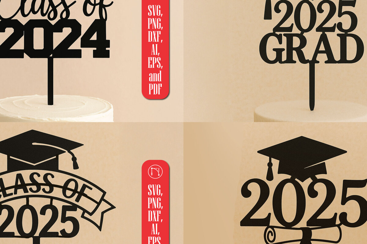 Intra απο ξύλο plywood 3mm-4mm πάχος 2025 Graduation Cake Topper Δίασταση 4x4 cm INTRAFABR-122146340 - Image 1
