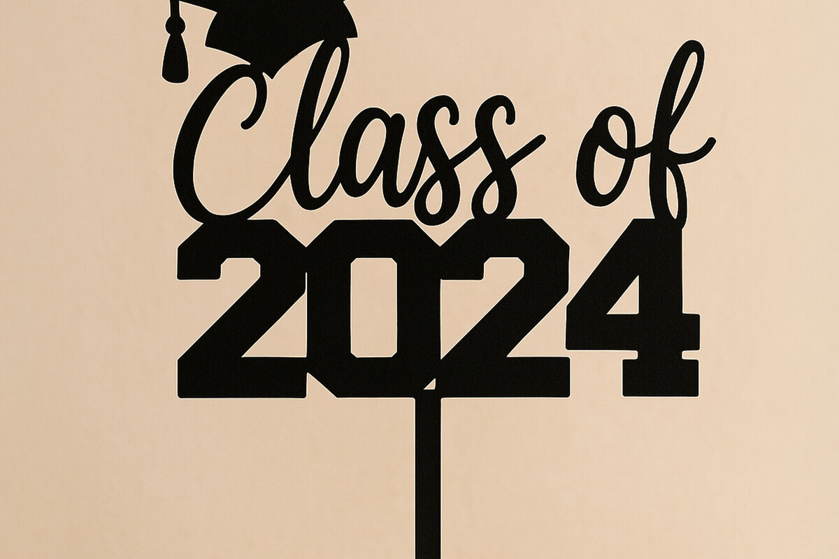 Intra απο ξύλο plywood 3mm-4mm πάχος 2025 Graduation Cake Topper Δίασταση 4x4 cm INTRAFABR-122146340 - Image 2