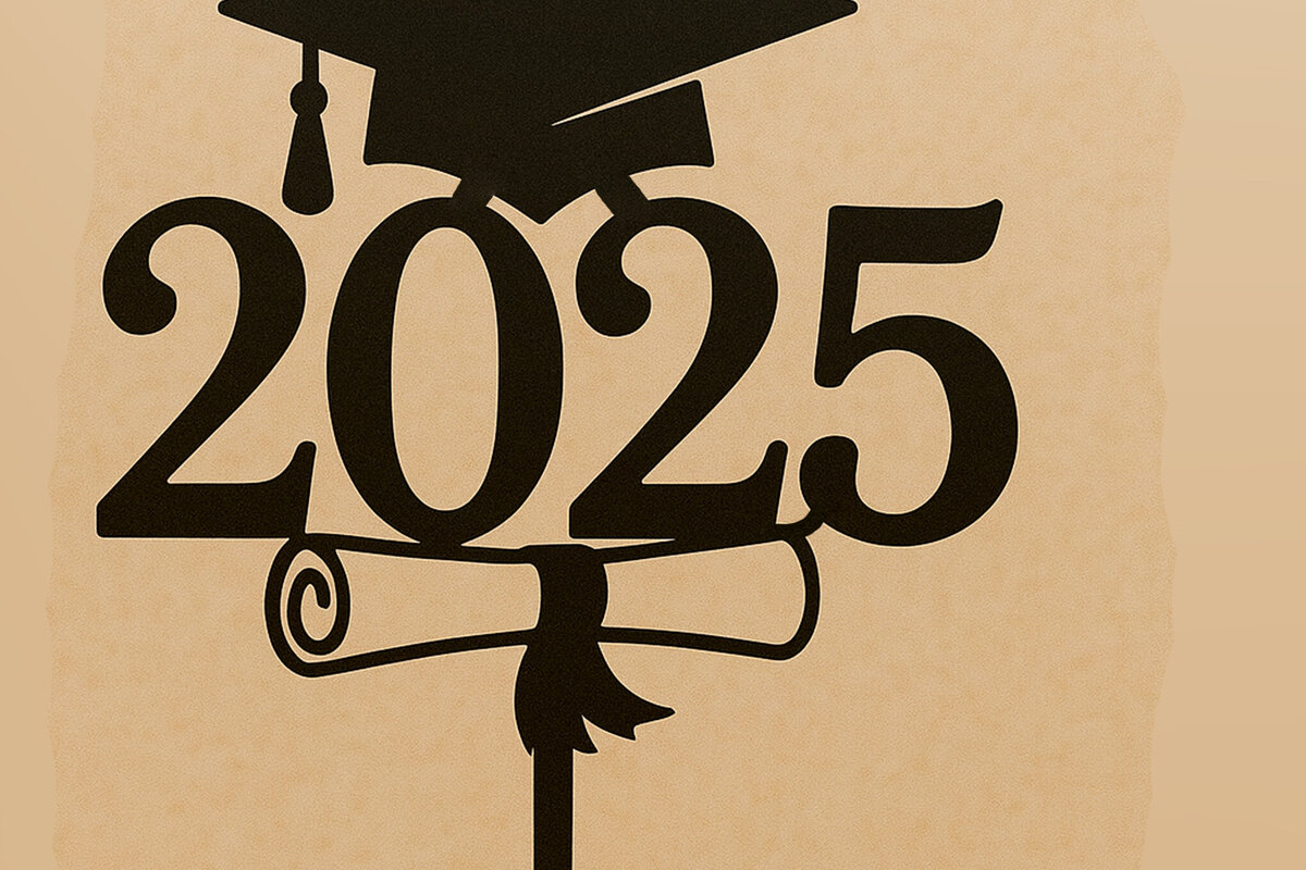 Intra απο ξύλο plywood 3mm-4mm πάχος 2025 Graduation Cake Topper Δίασταση 4x4 cm INTRAFABR-122146340 - Image 3