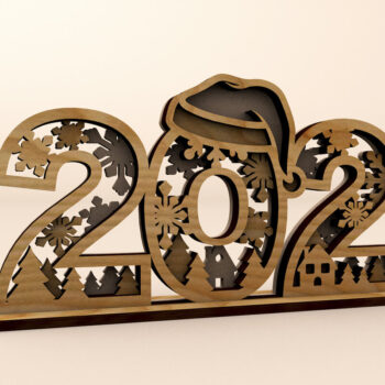 Intra απο ξύλο plywood 3mm-4mm πάχος Διακοσμητικό περίπτερο 2025 Πρωτοχρονιάς Δίασταση 15x15 cm INTRAFABR-108252384 - Image 2