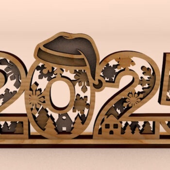 Intra απο ξύλο plywood 3mm-4mm πάχος Διακοσμητικό περίπτερο 2025 Πρωτοχρονιάς Δίασταση 15x15 cm INTRAFABR-108252384 - Image 3