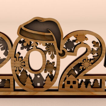 Intra απο ξύλο plywood 3mm-4mm πάχος Διακοσμητικό περίπτερο 2025 Πρωτοχρονιάς Δίασταση 15x15 cm INTRAFABR-108252384 - Image 4