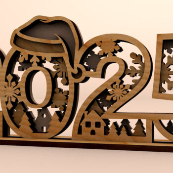 Intra απο ξύλο plywood 3mm-4mm πάχος Διακοσμητικό περίπτερο 2025 Πρωτοχρονιάς Δίασταση 15x15 cm INTRAFABR-108252384 - Image 5