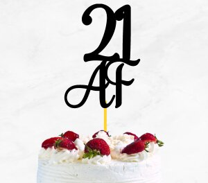 Intra απο ξύλο plywood 3mm-4mm πάχος 21 OF Cake Topper 21α γενέθλια Δίασταση 15x15 cm INTRAFABR-70130567