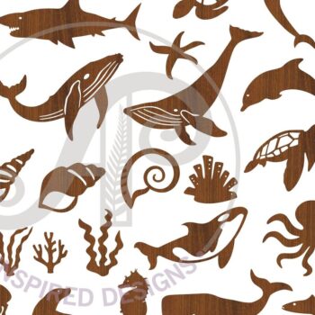 Intra απο ξύλο plywood 3mm-4mm πάχος 23 Θέμα Sea Life Αποκοπή σχήματος Δίασταση 30x20 cm INTRAFABR-65796052 - Image 1