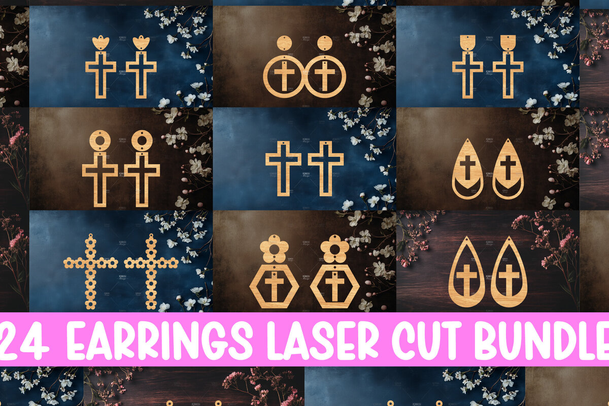 Intra απο ξύλο plywood 3mm-4mm πάχος 24 Σταυρωτά Σκουλαρίκια Δίασταση 3x3 cm INTRAFABR-118942673