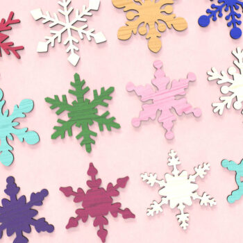 Intra απο ξύλο plywood 3mm-4mm πάχος 24 Snowflakes Cut  Δίασταση 8x8 cm INTRAFABR-111017362 - Image 5