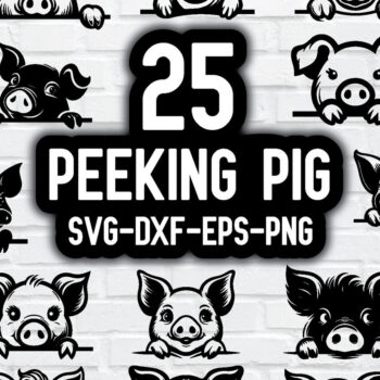 Intra απο ξύλο plywood 3mm-4mm πάχος Silhouette 25-PEEKING PIG Δίασταση 40x40 cm INTRAFABR-96805756 - Image 1