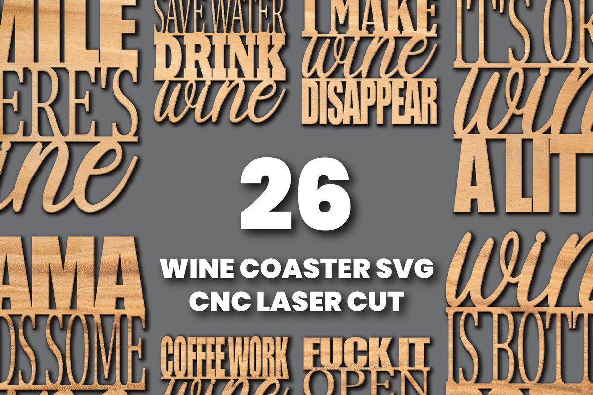 Intra απο ξύλο plywood 3mm-4mm πάχος 26 Σουβέρ κρασιού Πρότυπο κοπής με λέιζερ CNC Δίασταση 15x15 cm INTRAFABR-12097354