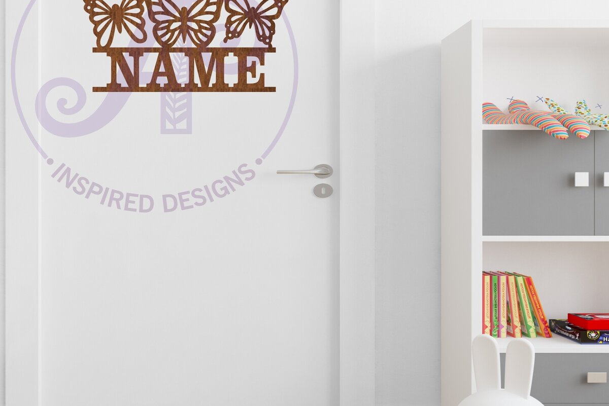 Intra απο ξύλο plywood 3mm-4mm πάχος Πινακίδα ονόματος 3 πεταλούδων Δίασταση 6x6 cm INTRAFABR-115988678 - Image 3