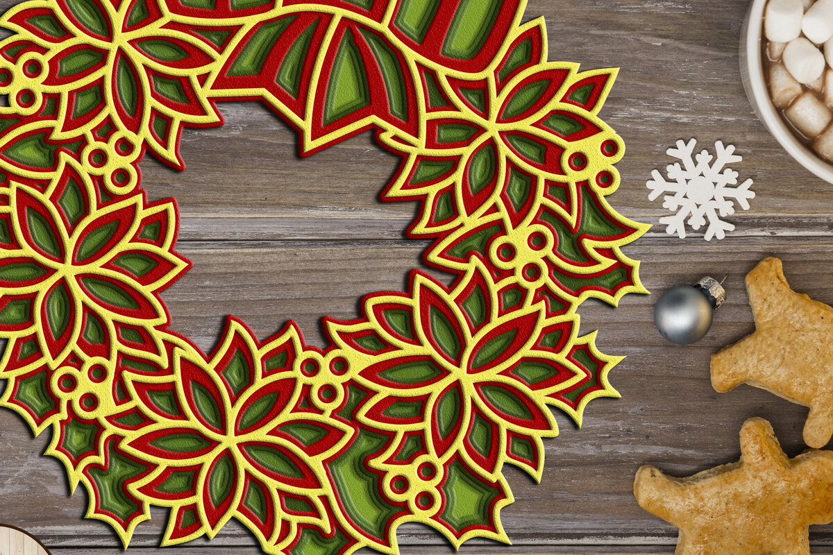 Intra απο ξύλο plywood 3mm-4mm πάχος 3 ΧΡΙΣΤΟΥΓΕΝΝΙΑΤΙΚΑ ΣΤΕΦΑΝΙΑ κοπής με λέιζερ Δίασταση 4x4 cm INTRAFABR-21494520