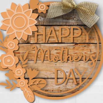 Intra απο ξύλο plywood 3mm-4mm πάχος 3D Happy Mother`s Day Sing with Flowers Δίασταση 15x15 cm INTRAFABR-30044703 - Image 3