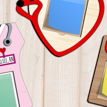 Intra απο ξύλο plywood 3mm-4mm πάχος 3 Γιατρός Νοσοκόμα Οδοντίατρος Κράτημα κολλώδους σημειώματος Δίασταση 30x20 cm INTRAFABR-103581487 - Image 1