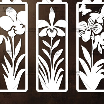 Intra απο ξύλο plywood 3mm-4mm πάχος 3 Floral σελιδοδείκτες Paper Cut Δίασταση 10x20 cm INTRAFABR-115815844 - Image 1