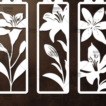 Intra απο ξύλο plywood 3mm-4mm πάχος 3 Floral σελιδοδείκτες Paper Cut Δίασταση 10x20 cm INTRAFABR-115815903 - Image 1