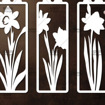 Intra απο ξύλο plywood 3mm-4mm πάχος 3 Floral σελιδοδείκτες Paper Cut Δίασταση 10x20 cm INTRAFABR-115815920 - Image 1