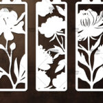 Intra απο ξύλο plywood 3mm-4mm πάχος 3 Floral σελιδοδείκτες Paper Cut Δίασταση 10×20 cm INTRAFABR-115815932