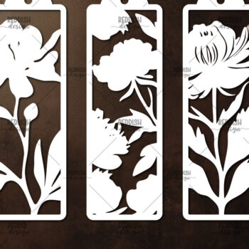 Intra απο ξύλο plywood 3mm-4mm πάχος 3 Floral σελιδοδείκτες Paper Cut Δίασταση 10x20 cm INTRAFABR-115815932 - Image 1