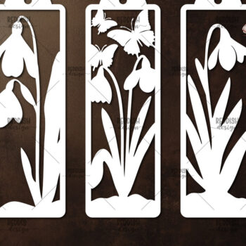 Intra απο ξύλο plywood 3mm-4mm πάχος 3 Floral σελιδοδείκτες Paper Cut Δίασταση 10x20 cm INTRAFABR-115815981 - Image 1