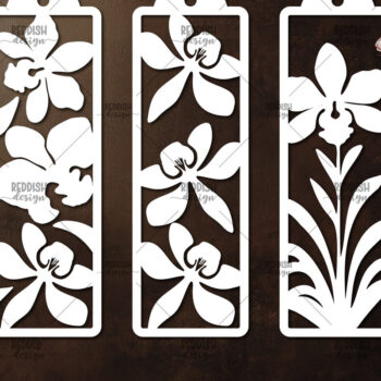 Intra απο ξύλο plywood 3mm-4mm πάχος 3 Floral σελιδοδείκτες Paper Cut Δίασταση 10x20 cm INTRAFABR-115815816 - Image 1