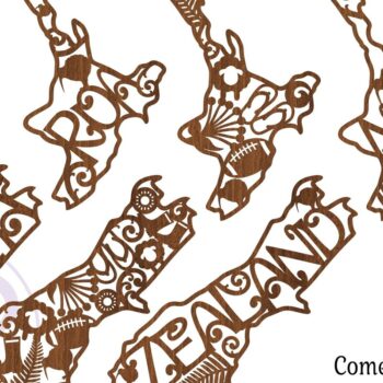 Intra απο ξύλο plywood 3mm-4mm πάχος 3 περικοπής λέιζερ New Zealand Outline Δίασταση 30x30 cm INTRAFABR-76417718 - Image 2