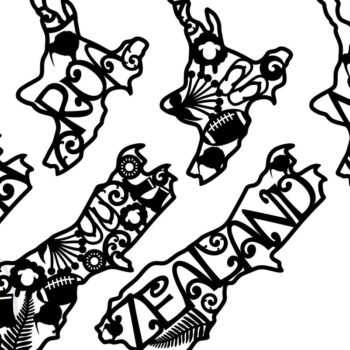 Intra απο ξύλο plywood 3mm-4mm πάχος 3 περικοπής λέιζερ New Zealand Outline Δίασταση 30x30 cm INTRAFABR-76417718 - Image 4