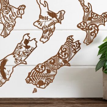 Intra απο ξύλο plywood 3mm-4mm πάχος 3 περικοπής λέιζερ New Zealand Outline Δίασταση 15x15 cm INTRAFABR-76182279 - Image 1