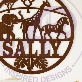 Intra απο ξύλο plywood 3mm-4mm πάχος Σήμα ονόματος 3 Safari Animals Δίασταση 6x6 cm INTRAFABR-110038455 - Image 1