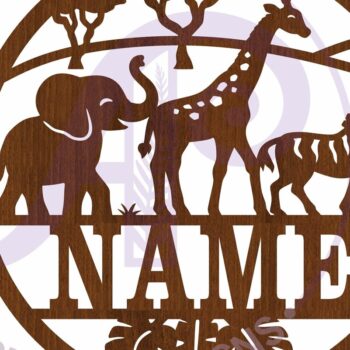 Intra απο ξύλο plywood 3mm-4mm πάχος Σήμα ονόματος 3 Safari Animals Δίασταση 6x6 cm INTRAFABR-109903293 - Image 4