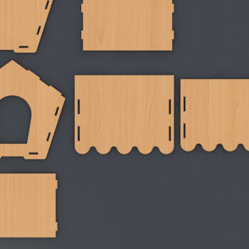 Intra απο ξύλο plywood 3mm-4mm πάχος λέιζερ 3 μεγεθών Dog Cat House 117 Δίασταση 30x20 cm INTRAFABR-60957776 - Image 2