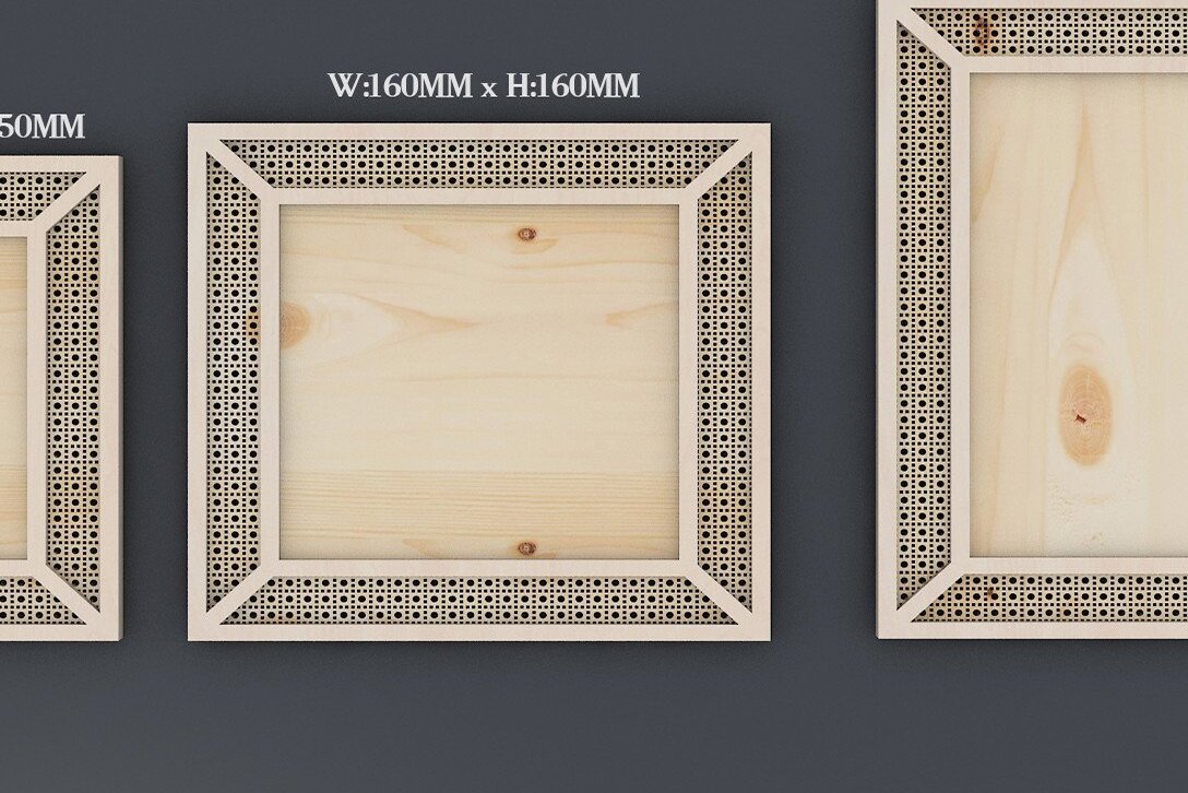 Intra απο ξύλο plywood 3mm-4mm πάχος κορνίζας από μπαστούνι από μπαστούνι 3 μεγεθών Δίασταση 20x30 cm INTRAFABR-37106241