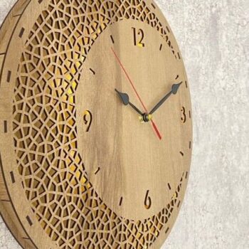 Intra απο ξύλο plywood 3mm-4mm πάχος Ρολόι τοίχου 3 μεγεθών , Led Lighted Δίασταση 30x20 cm INTRAFABR-39111459 - Image 2